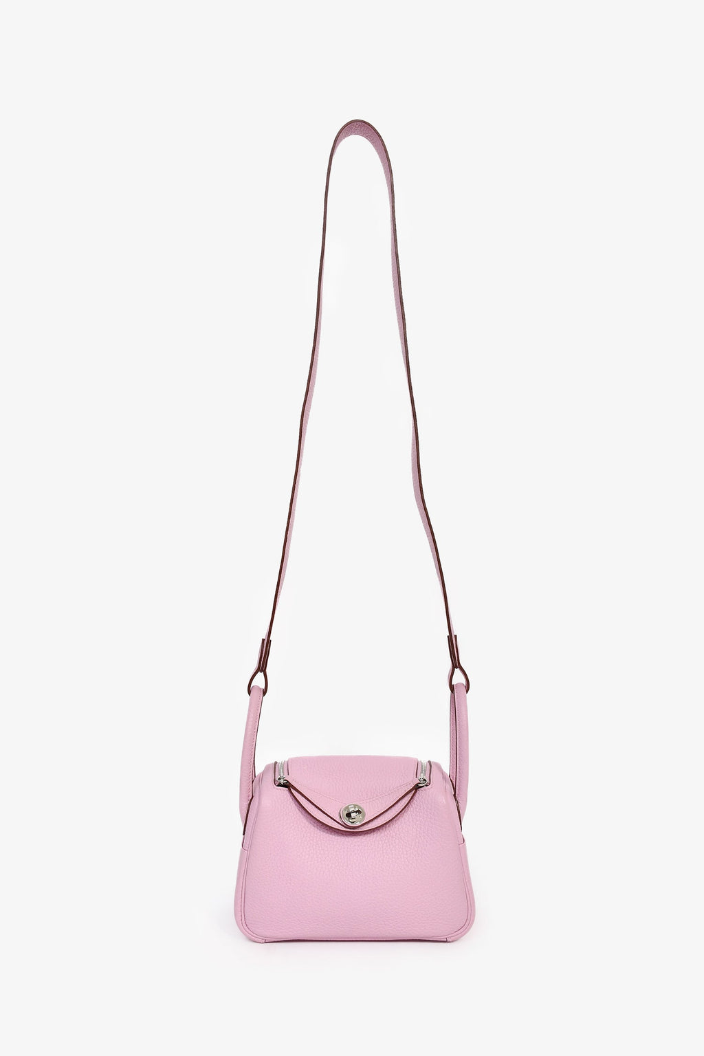 Hermès 2022 Mauve Sylvestre Clemence Leather Mini Lindy