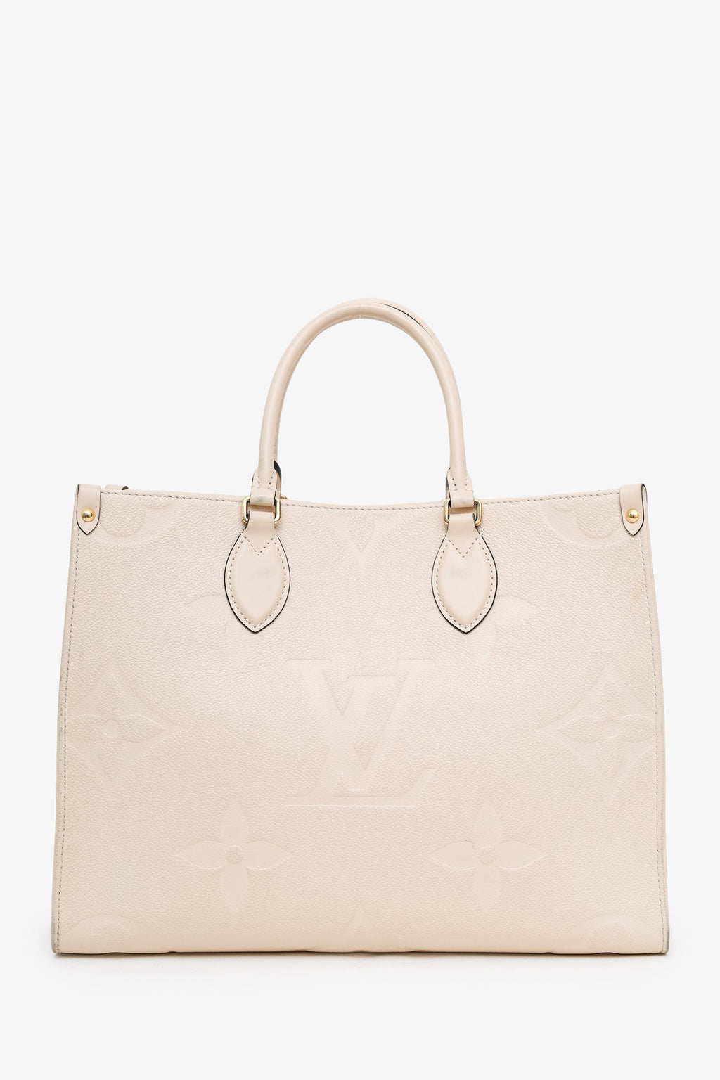 Louis Vuitton Cream Monogram Empreinte Leather OnTheGo MM