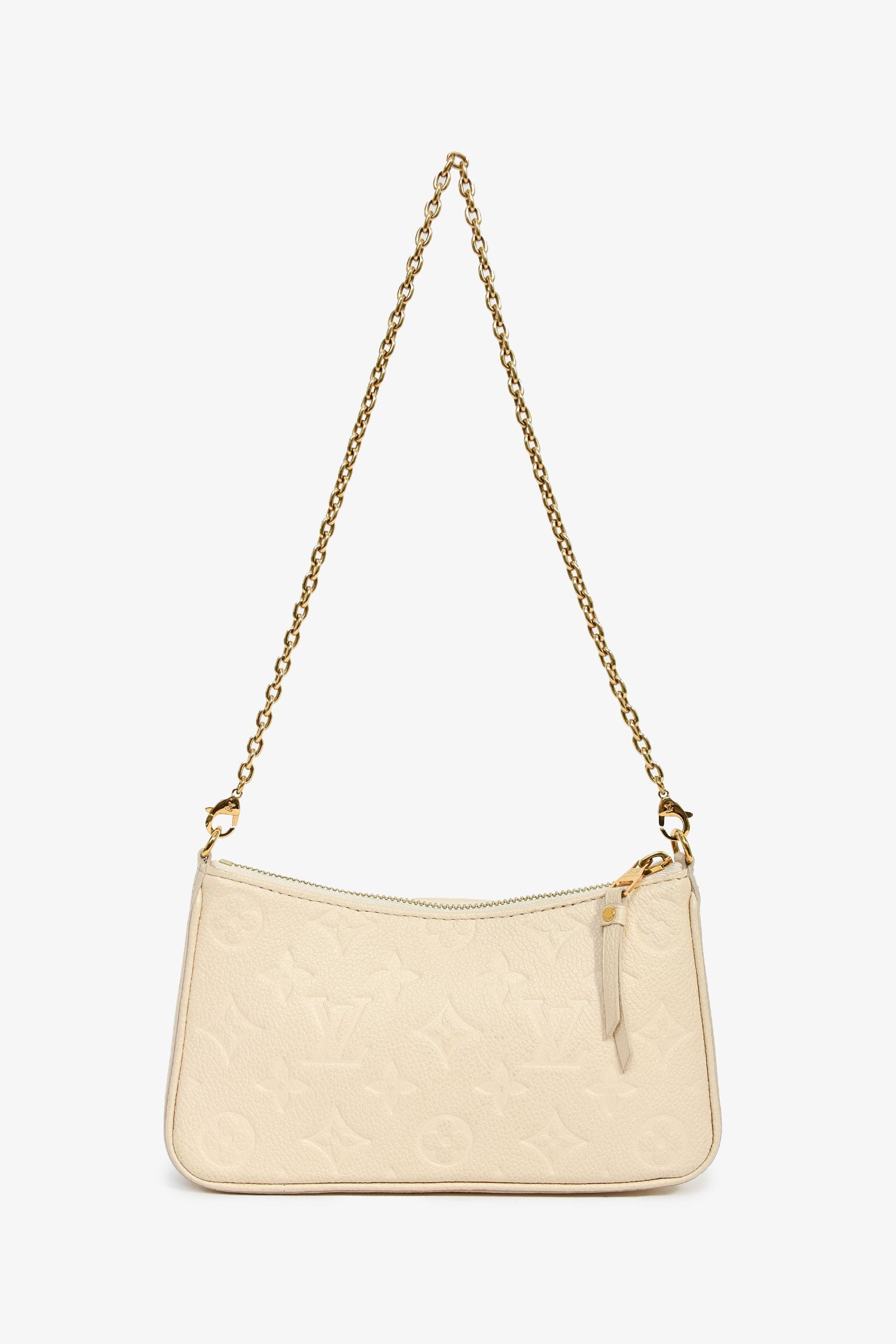 Louis Vuitton Cream Monogram Empreinte 'Easy Pouch' On Strap Bag