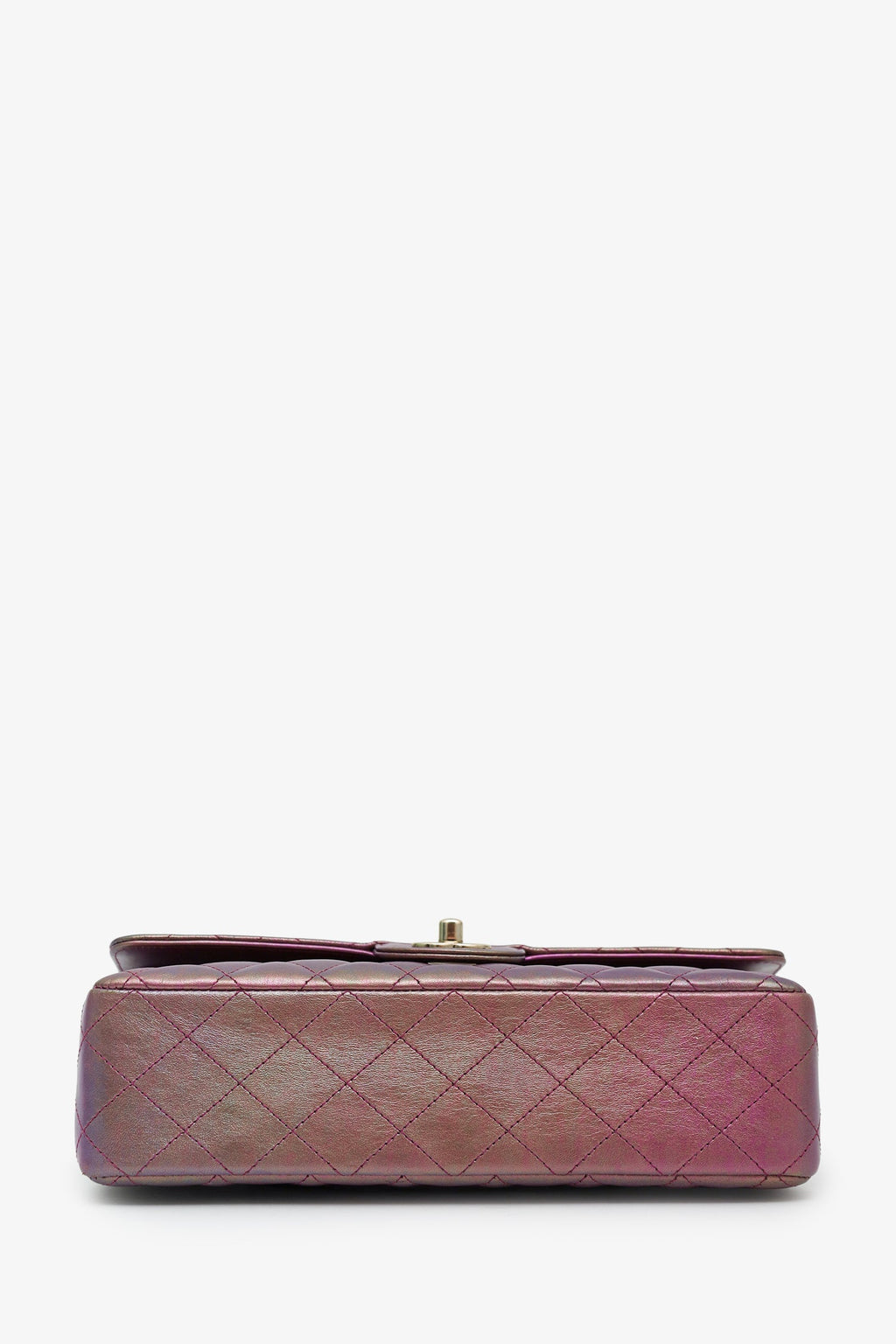 Pre-Loved Chanel™ 20B Purple Quilted Iridescent Lambskin Medium Classic Double Flap Bag