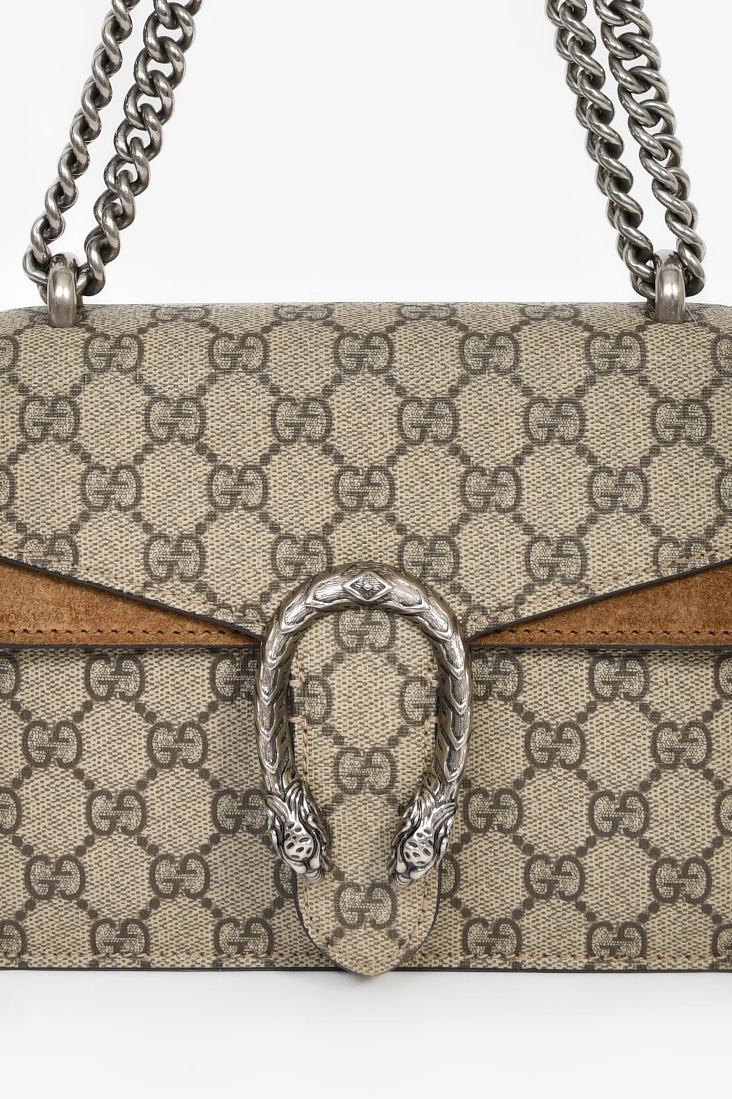 Gucci Beige Canvas/Leather Mini Dionysus Chain Shoulder Bag