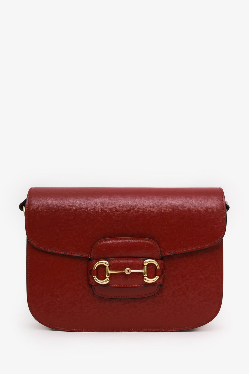 Gucci Red Leather Horsebit Medium 1955 Shoulder Bag