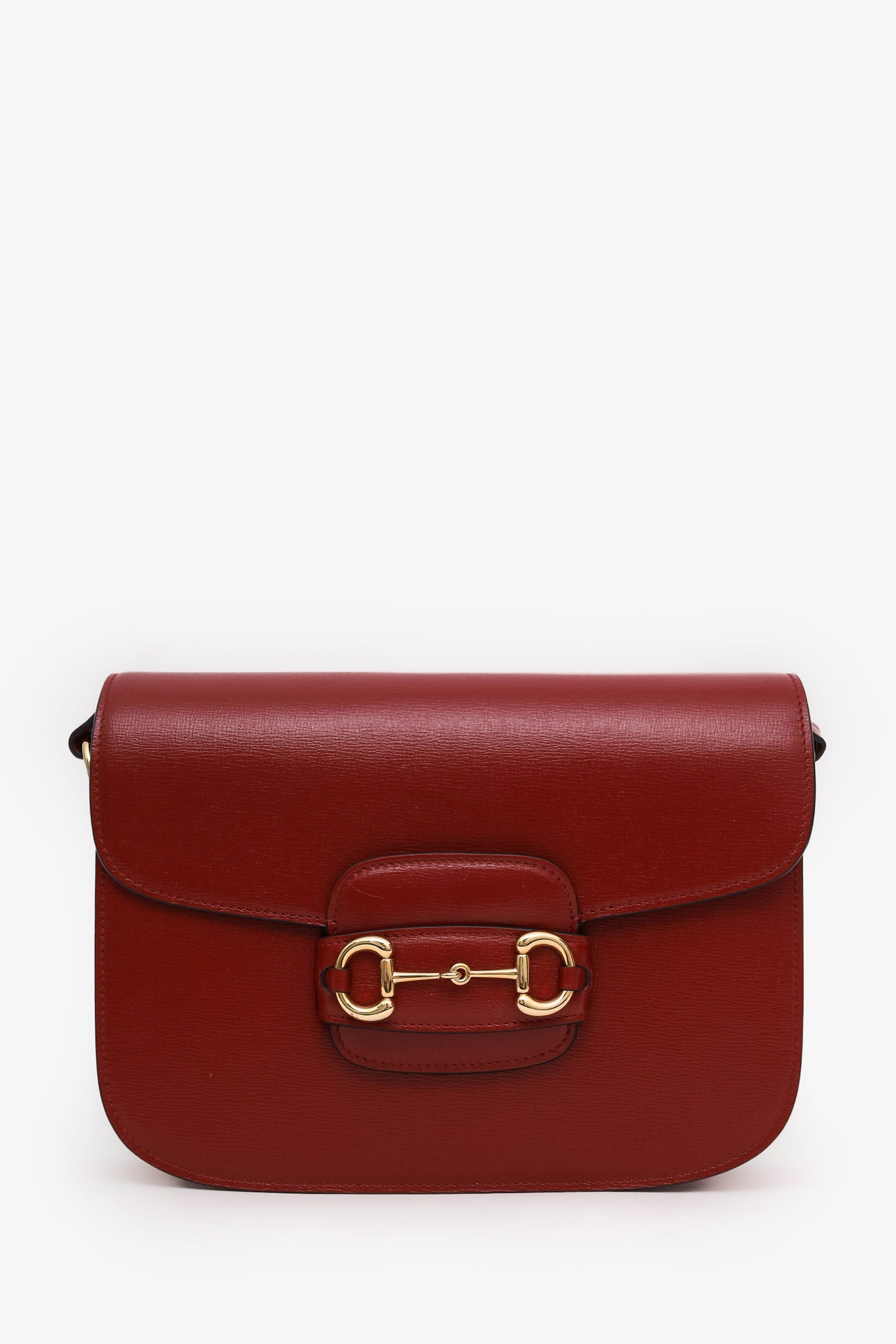 Gucci Red Leather Horsebit Medium 1955 Shoulder Bag