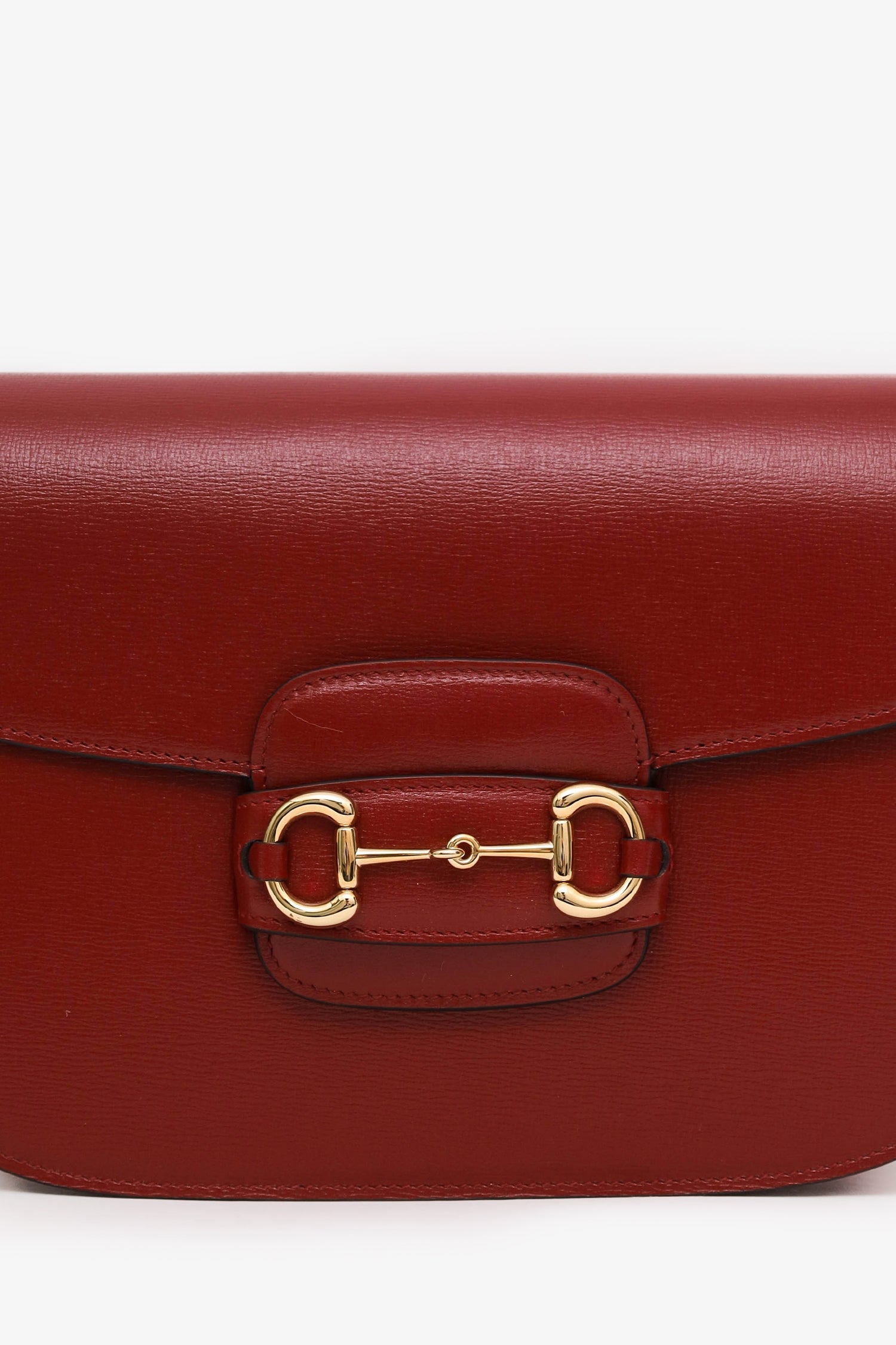 Gucci Red Leather Horsebit Medium 1955 Shoulder Bag