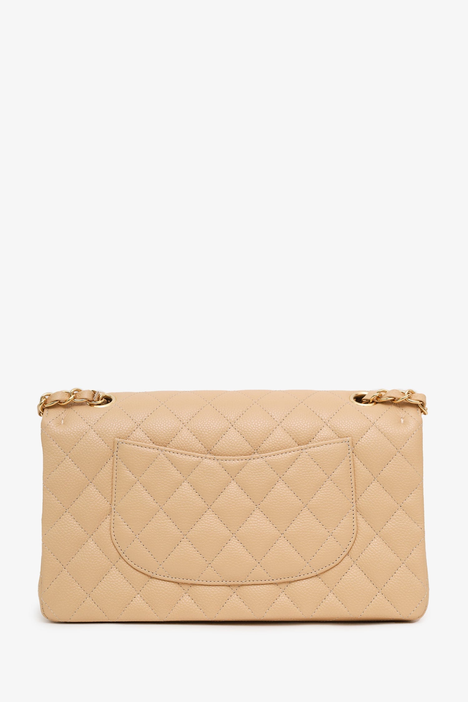 Pre-Loved Chanel™ Beige Caviar Medium Classic Double Flap Bag