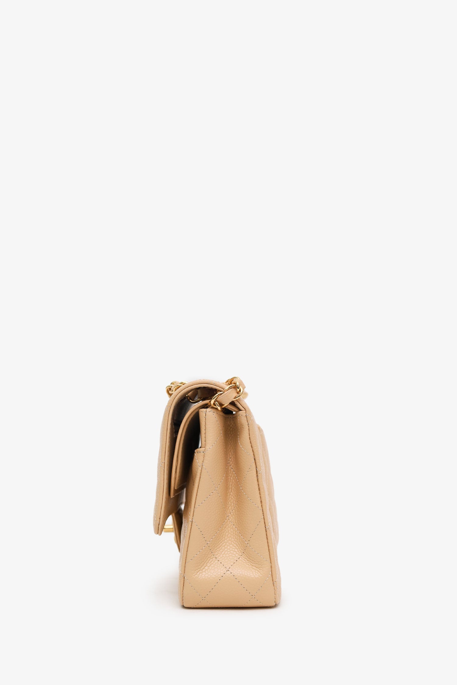 Pre-Loved Chanel™ Beige Caviar Medium Classic Double Flap Bag