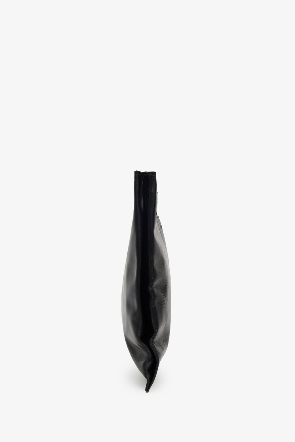 Helmut Lang Black Leather Cut-out Handle Flat Clutch