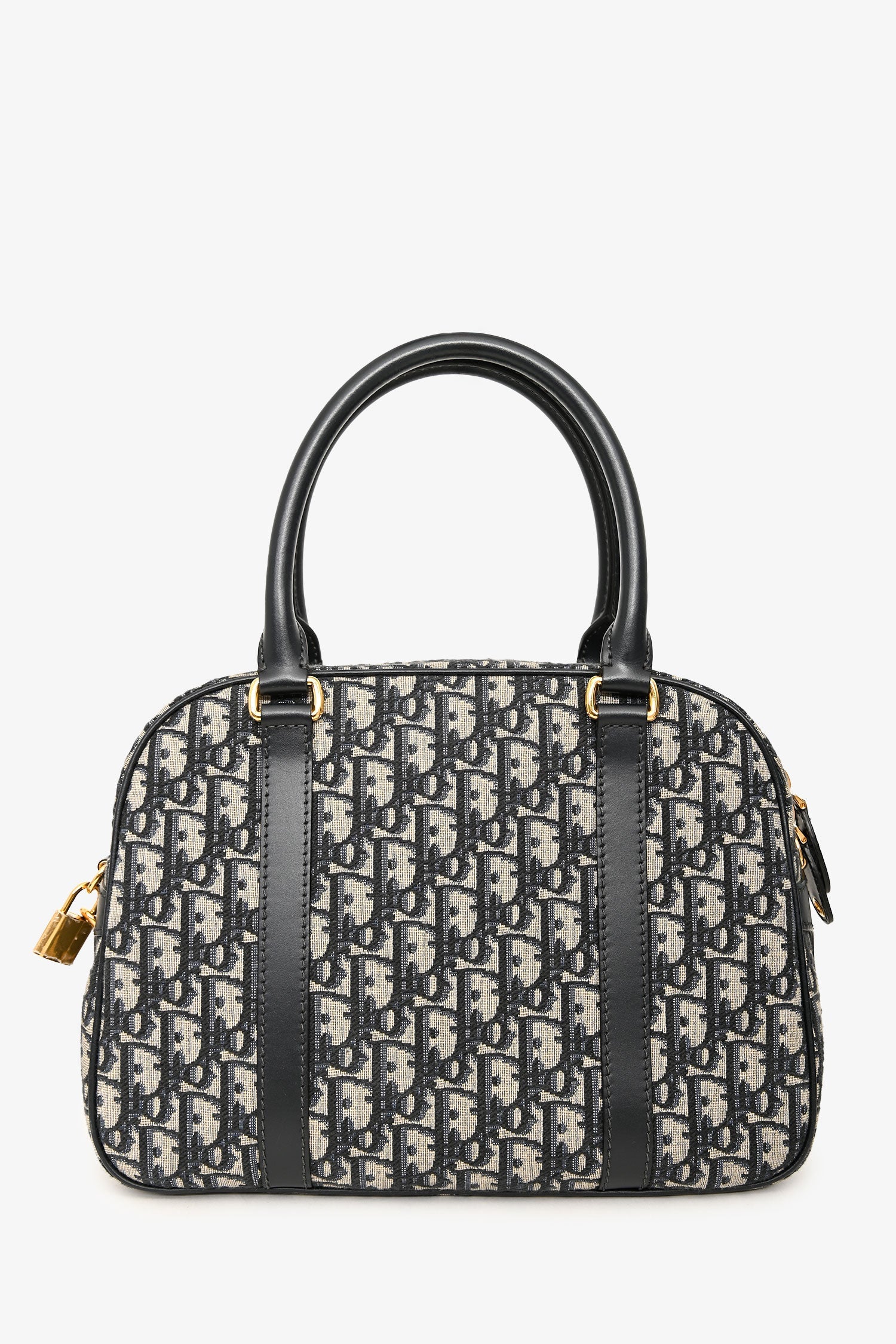 Christian Dior Navy Oblique Jacquard D-Vibe Bag With Crossbody Strap