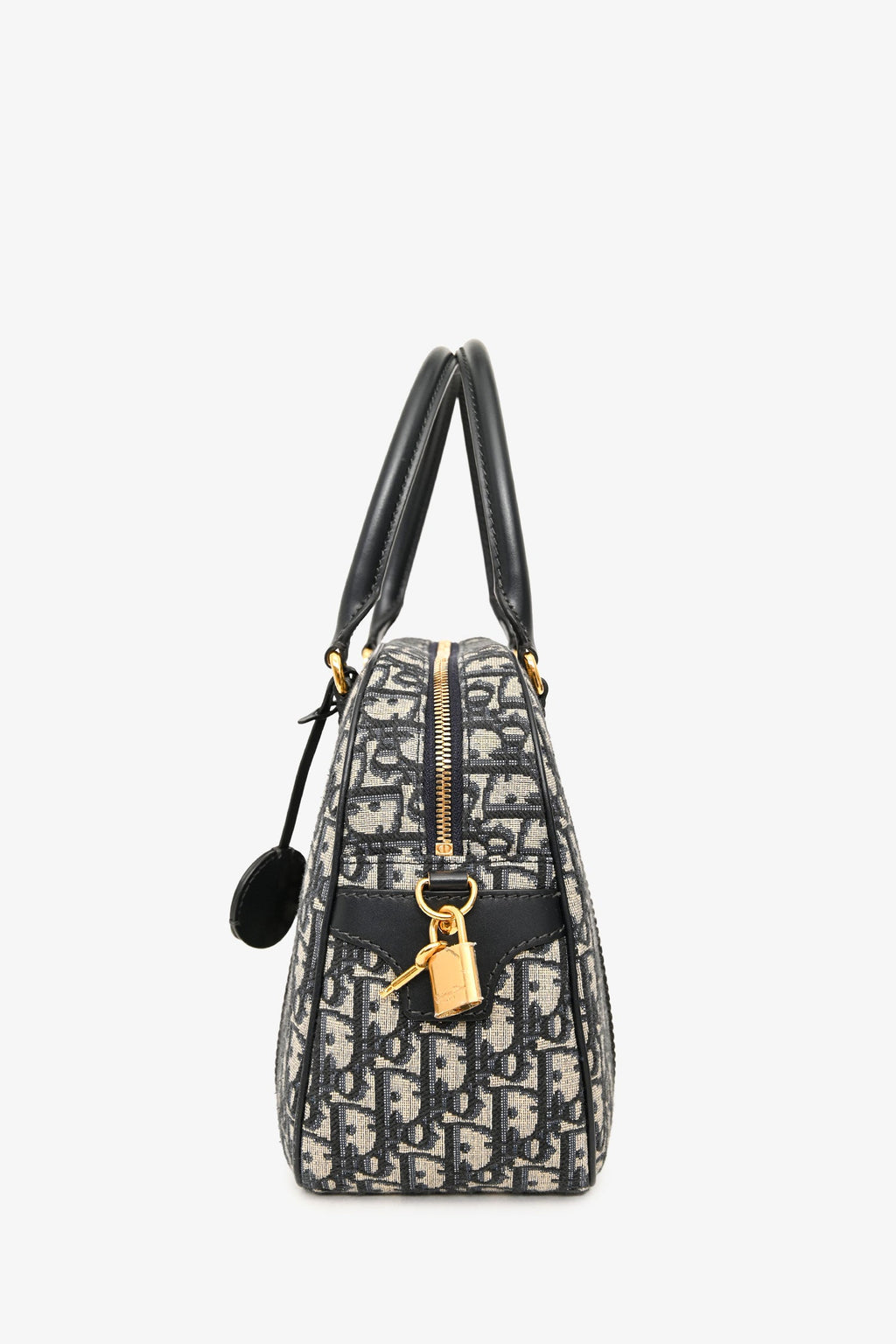 Christian Dior Navy Oblique Jacquard D-Vibe Bag With Crossbody Strap