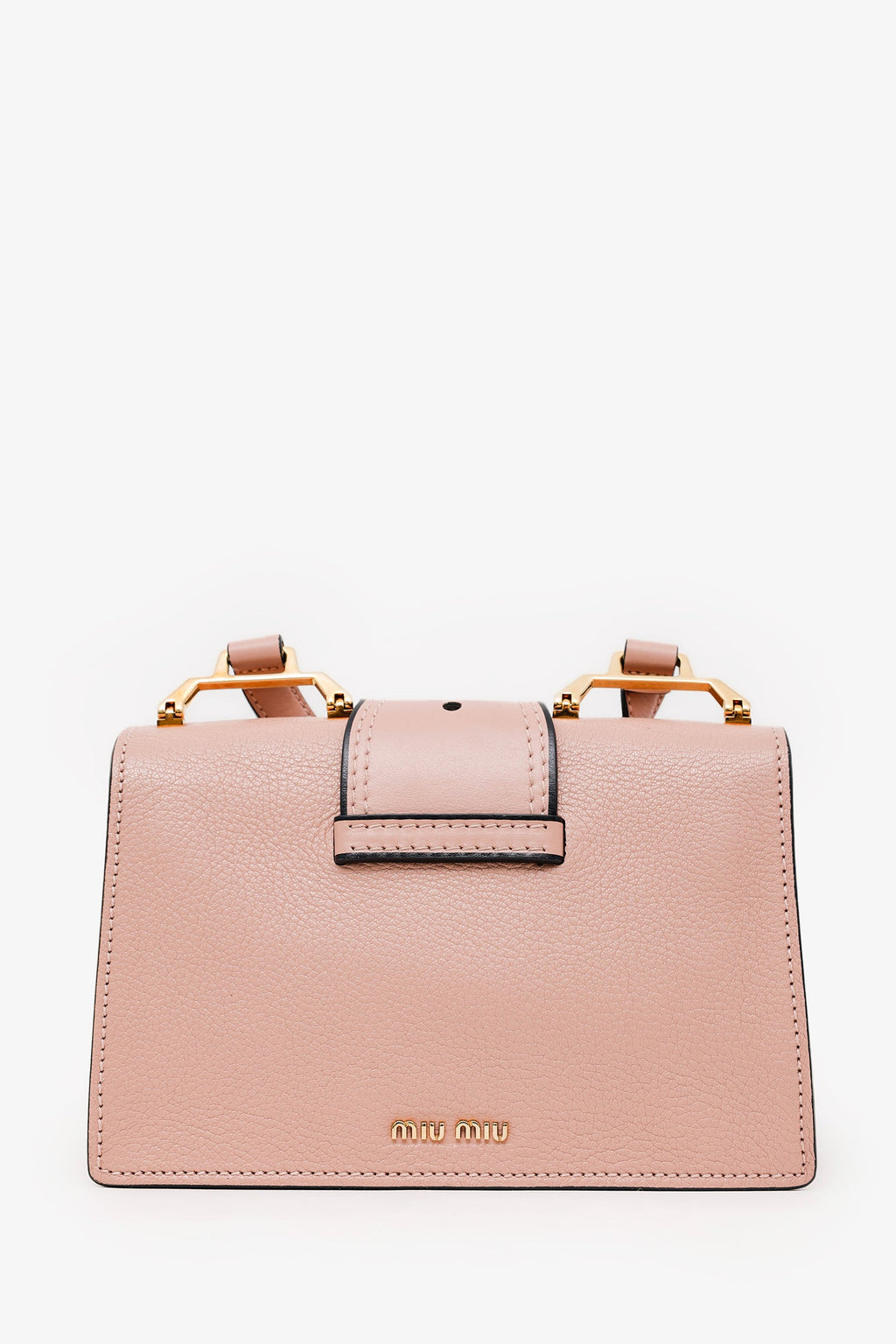Miu Miu Pink Madras Leather Crystal Embellished Buckle Flap Shoulder Bag