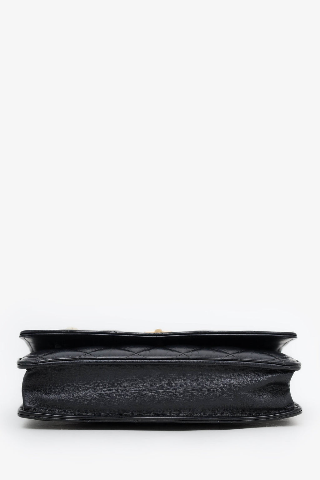 Pre-Loved Chanel™ Black Quilted Aged Calfskin Leather Lucky Charms 2.55 Reissue Wallet on Chain