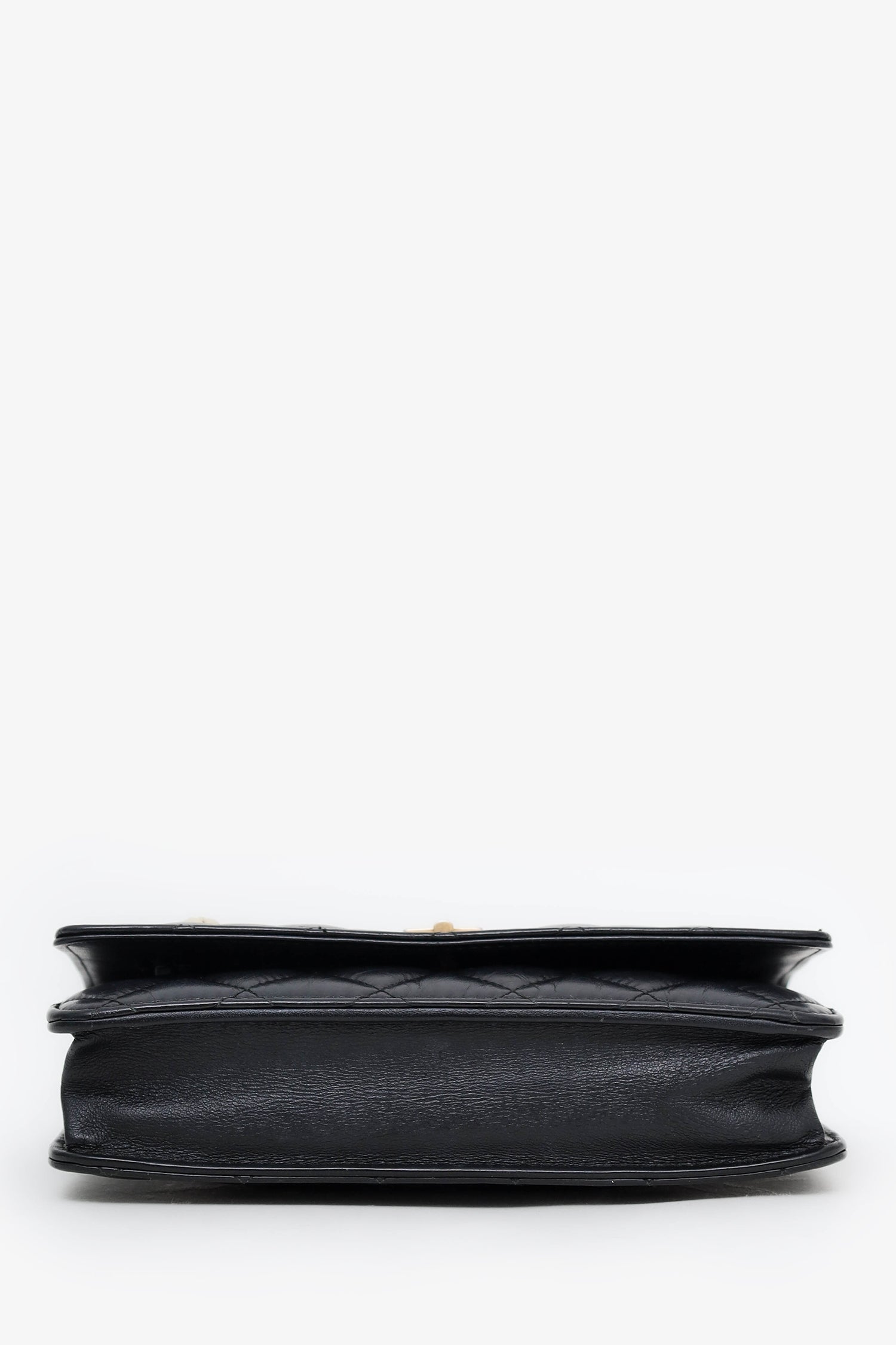 Pre-Loved Chanel™ Black Quilted Aged Calfskin Leather Lucky Charms 2.55 Reissue Wallet on Chain