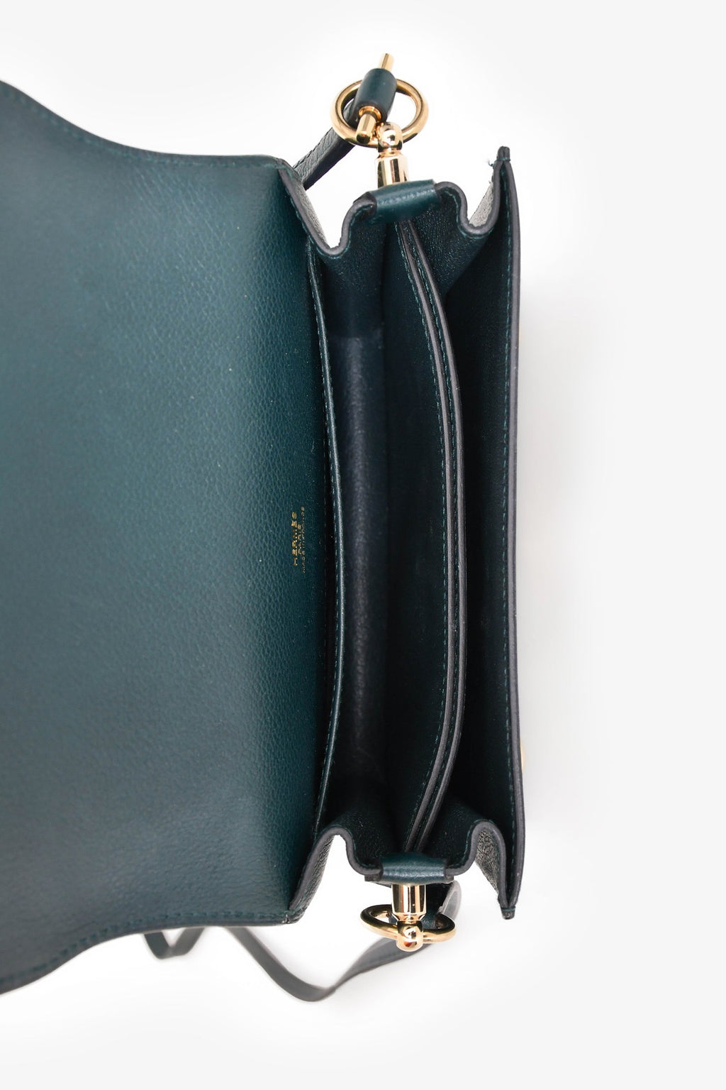 Hermès 2018 Dark Green Leather Roulis 18 Crossbody Bag