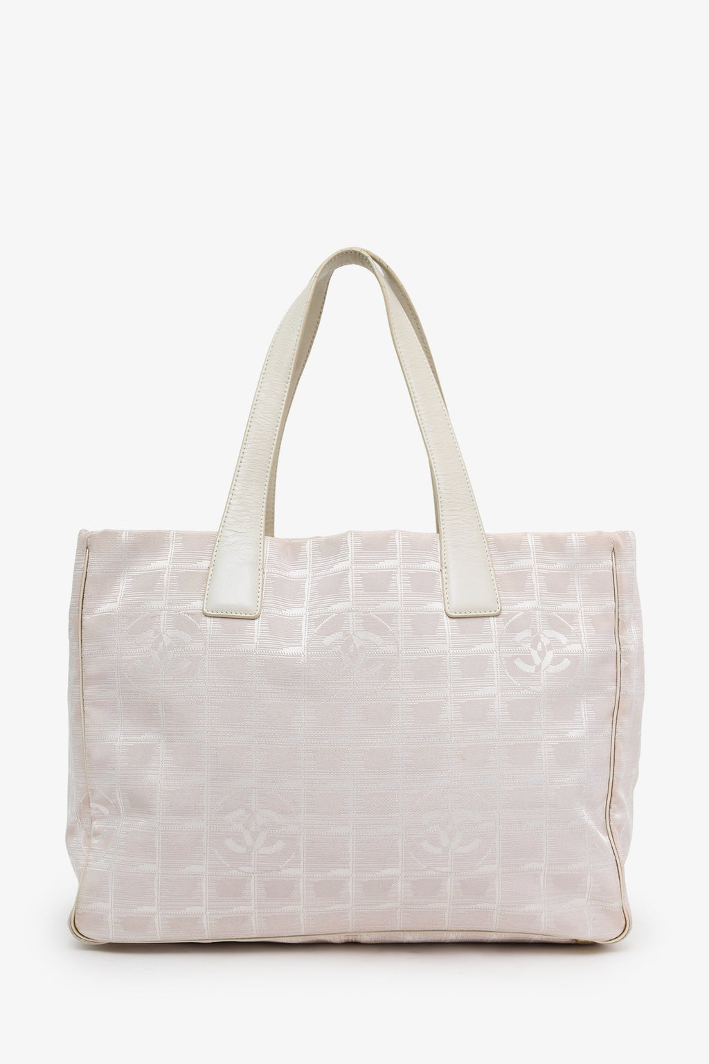 Pre-Loved Chanel™ 2002-3 Pink Canvas Travel Ligne CC Logo Tote