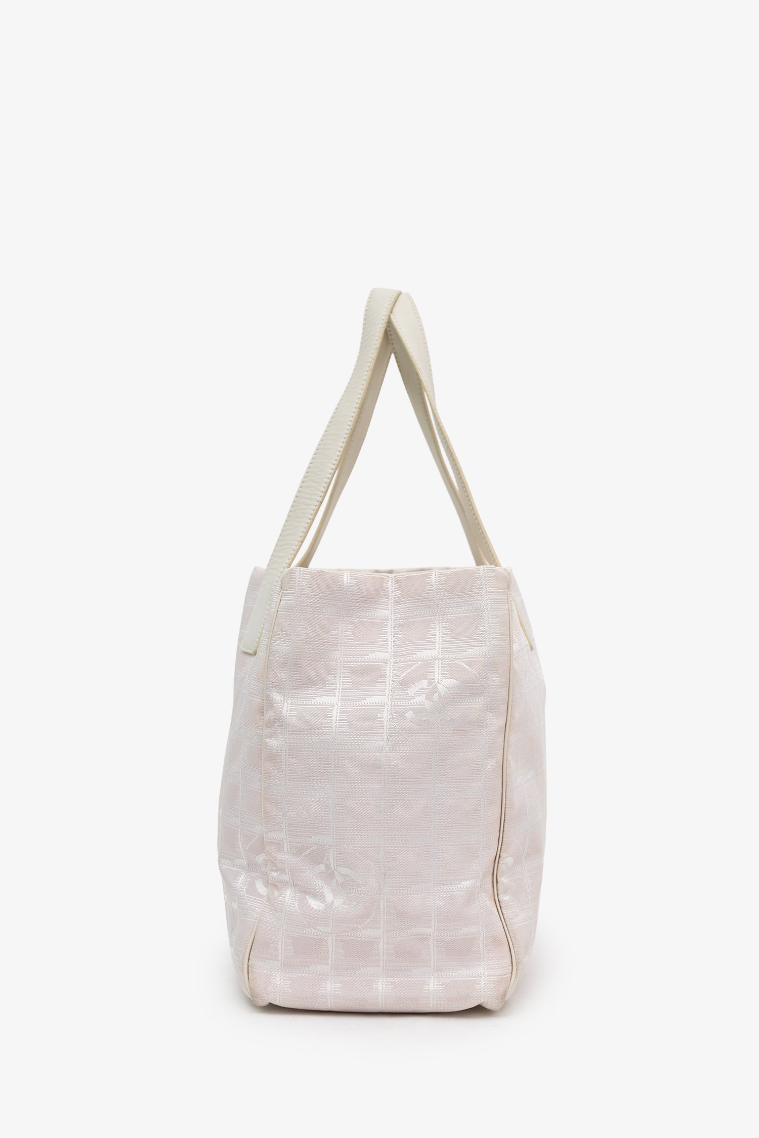 Pre-Loved Chanel™ 2002-3 Pink Canvas Travel Ligne CC Logo Tote