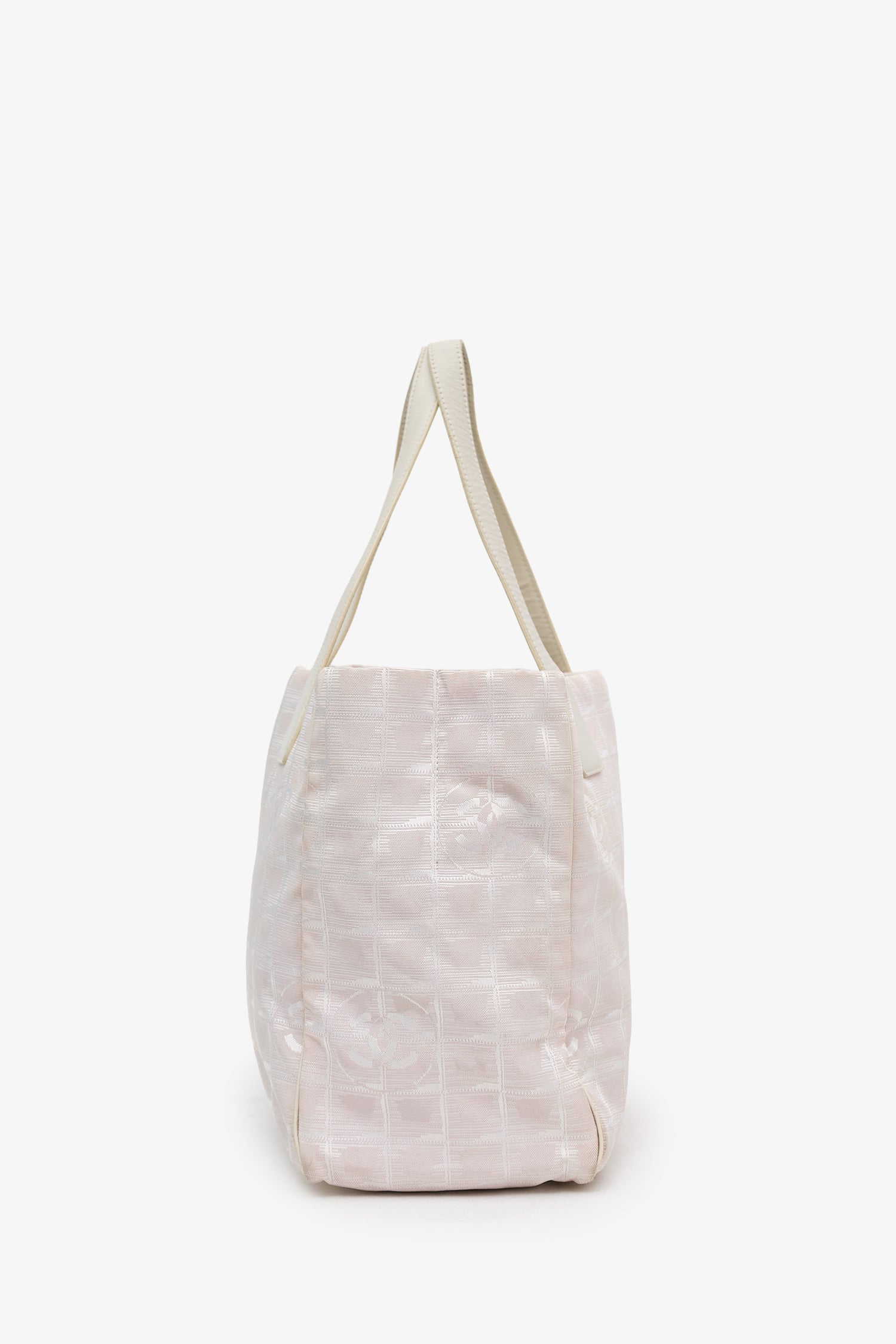 Pre-Loved Chanel™ 2002-3 Pink Canvas Travel Ligne CC Logo Tote