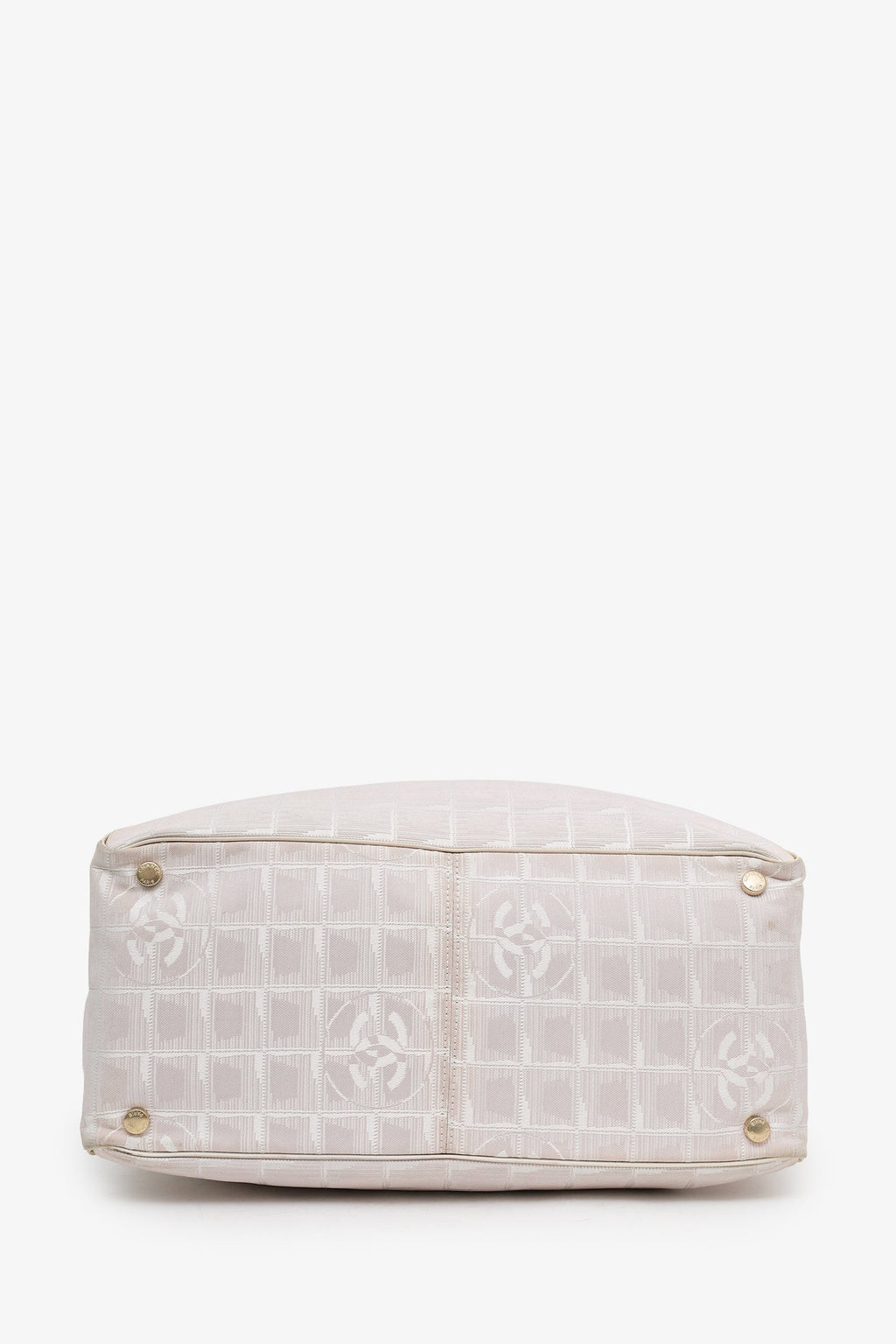 Pre-Loved Chanel™ 2002-3 Pink Canvas Travel Ligne CC Logo Tote