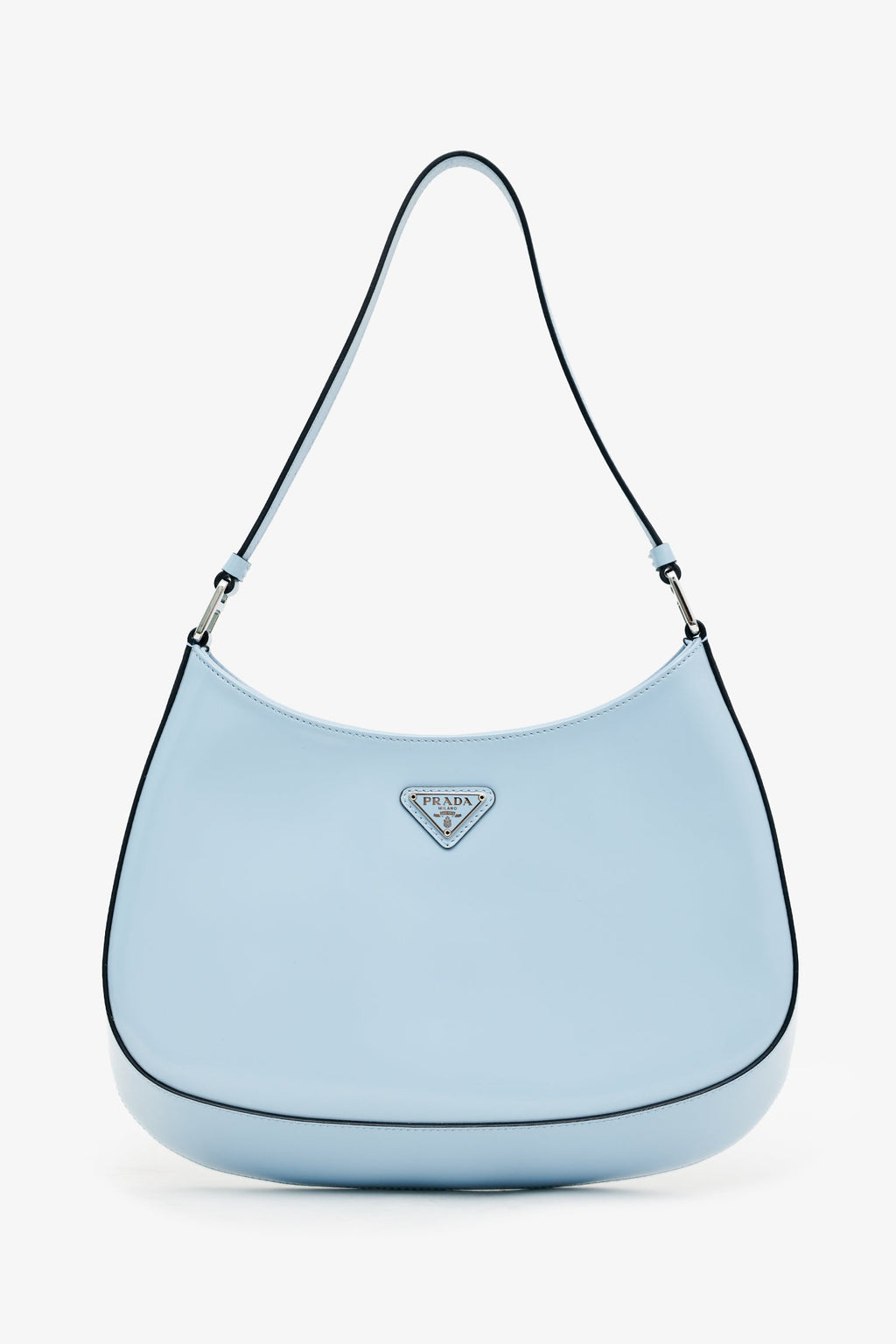 Prada Blue Brushed Leather 'Cleo' Shoulder Bag