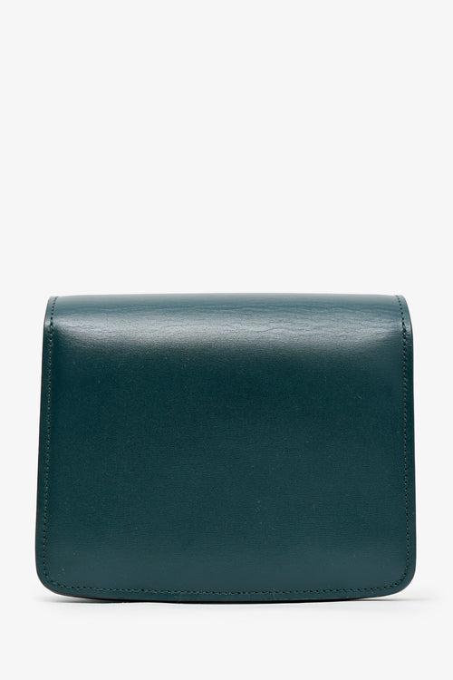 Celine Green Leather Small Box Crossbody Bag