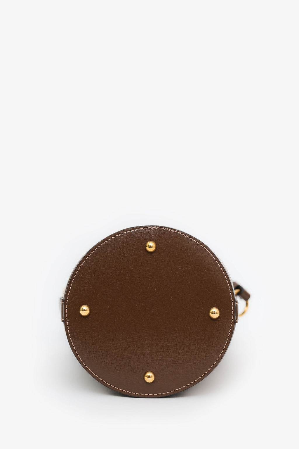 Gucci Brown Leather GG Canvas Ophidia Mini Bucket Bag
