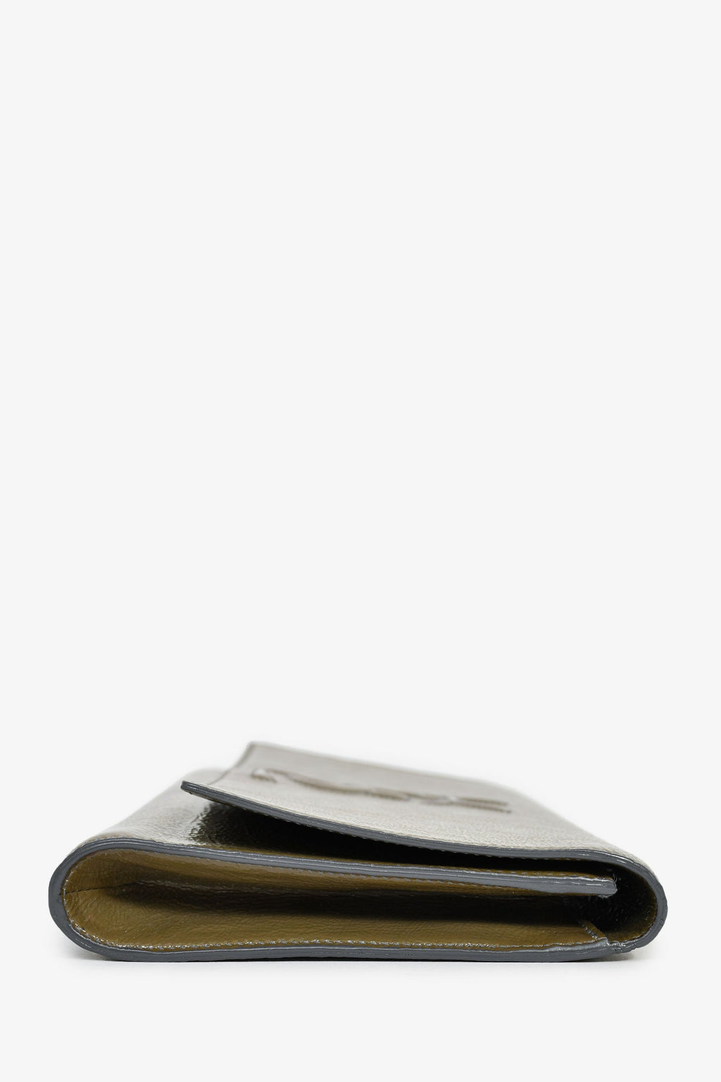Saint Laurent Green Patent Leather 'Belle De Jour' Clutch