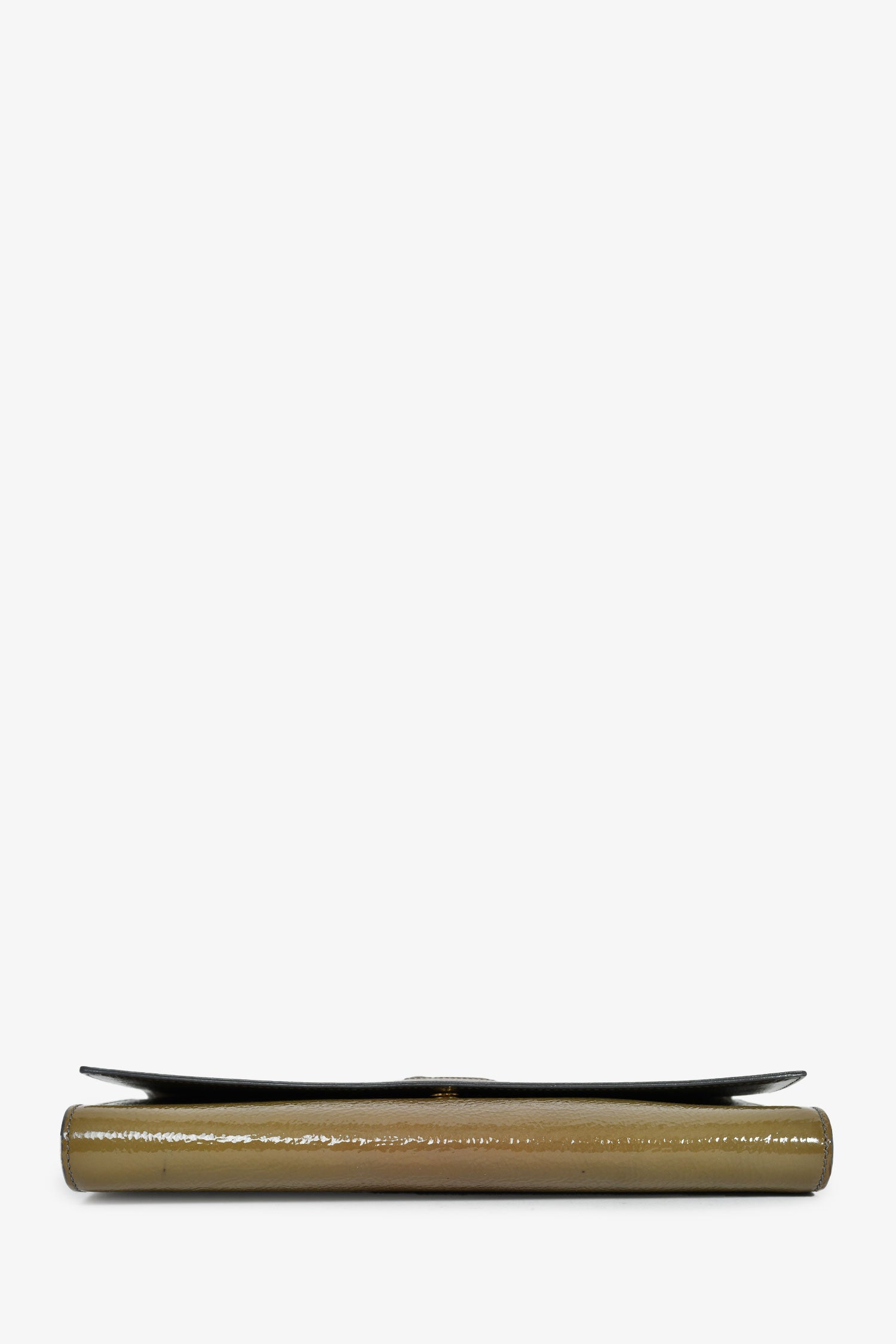 Saint Laurent Green Patent Leather 'Belle De Jour' Clutch