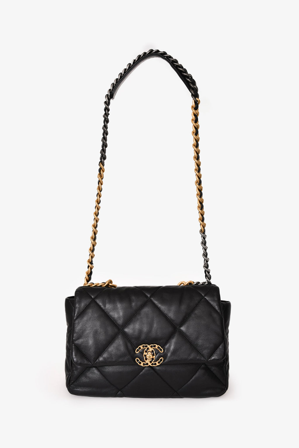 Pre-Loved Chanel™ Black Leather 19 Flap Bag