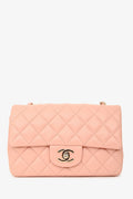 Pre-Loved Chanel™ 2021 Pink Leather Mini Single Flap Bag