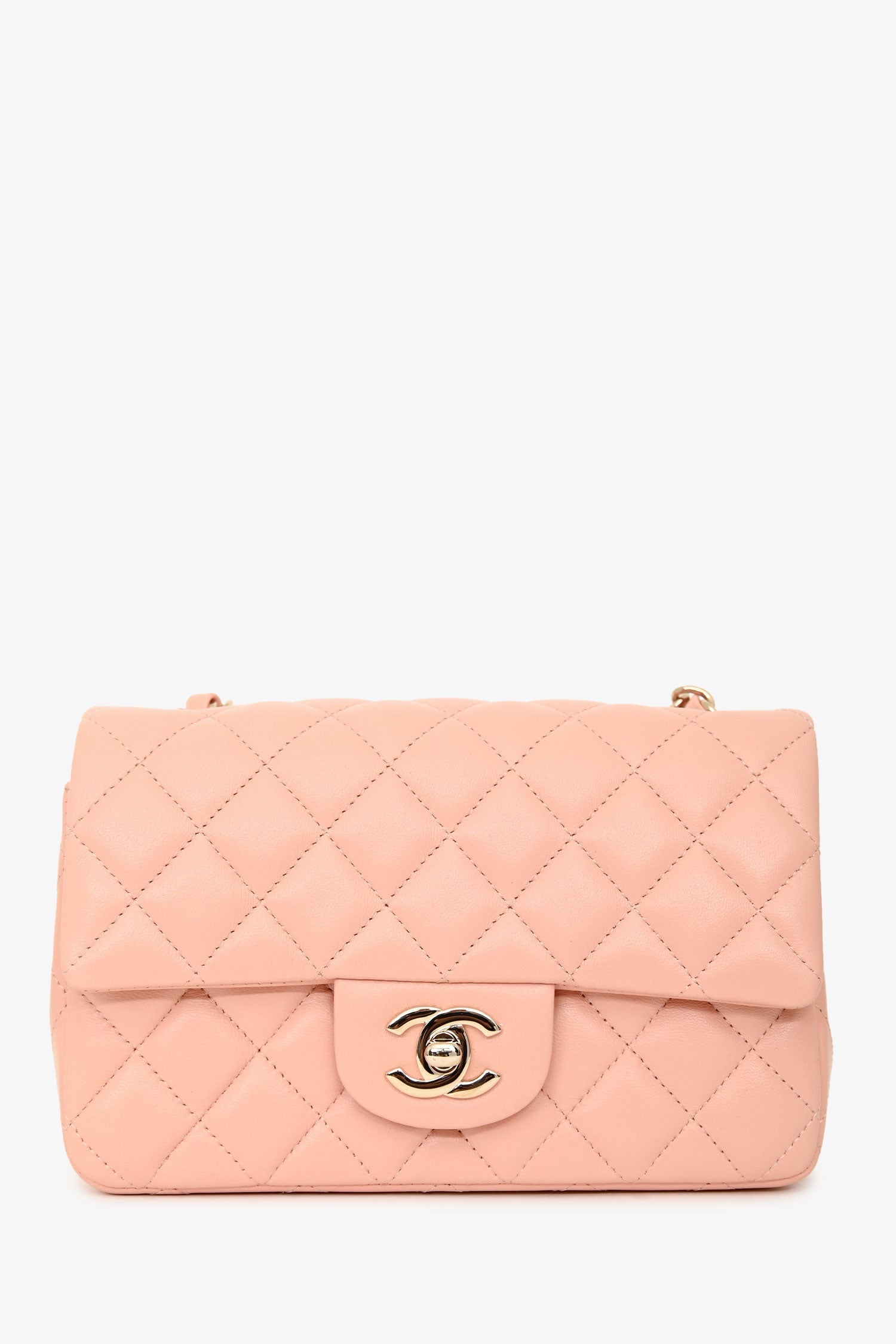 Pre-Loved Chanel™ 2021 Pink Leather Mini Single Flap Bag