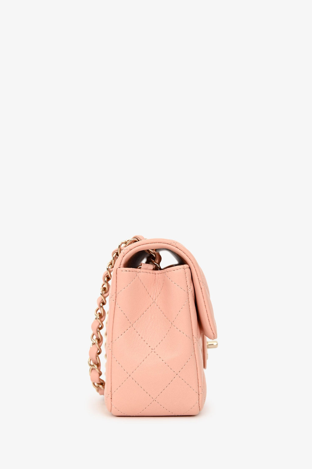 Pre-Loved Chanel™ 2021 Pink Leather Mini Single Flap Bag