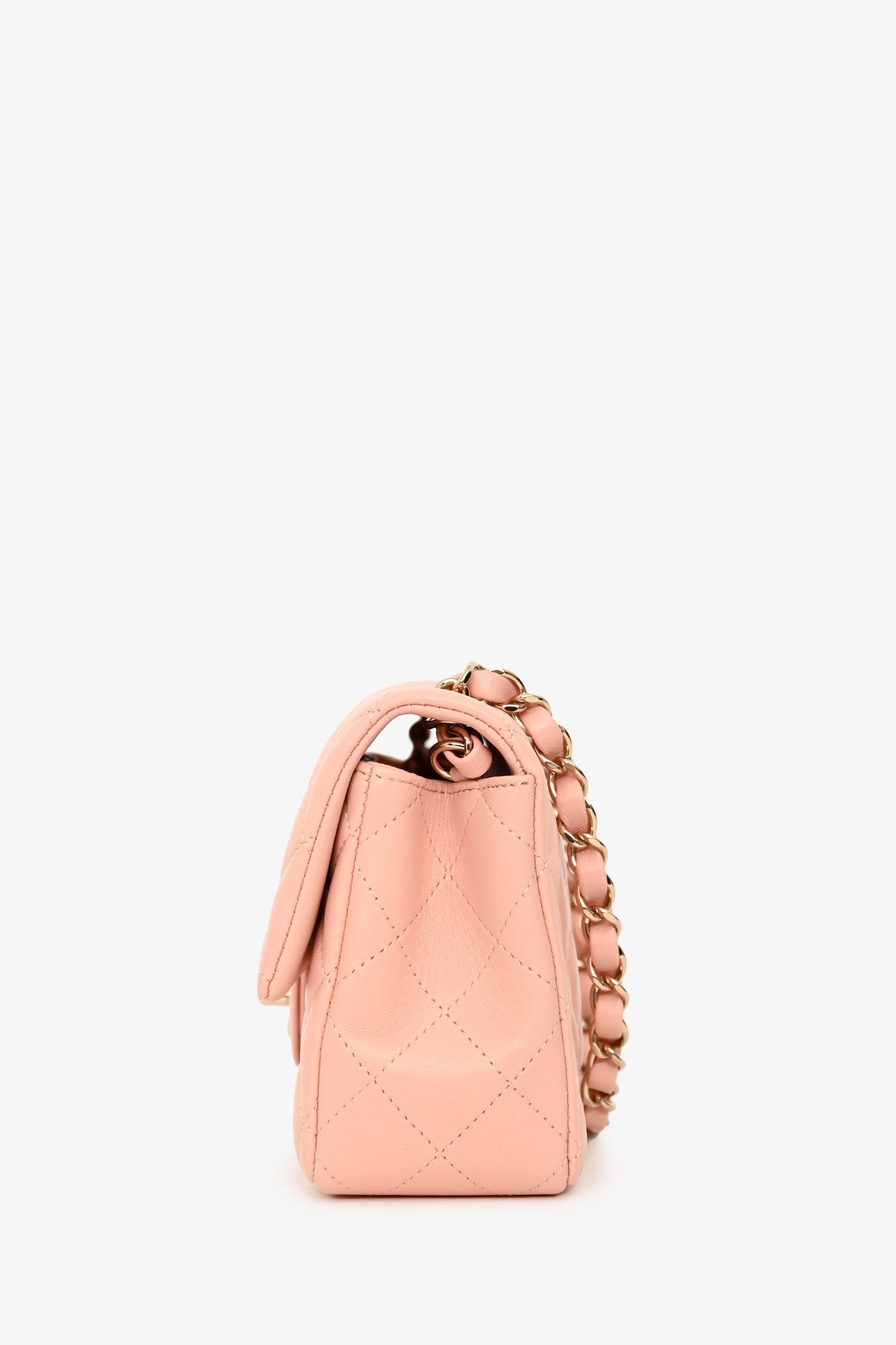 Pre-Loved Chanel™ 2021 Pink Leather Mini Single Flap Bag