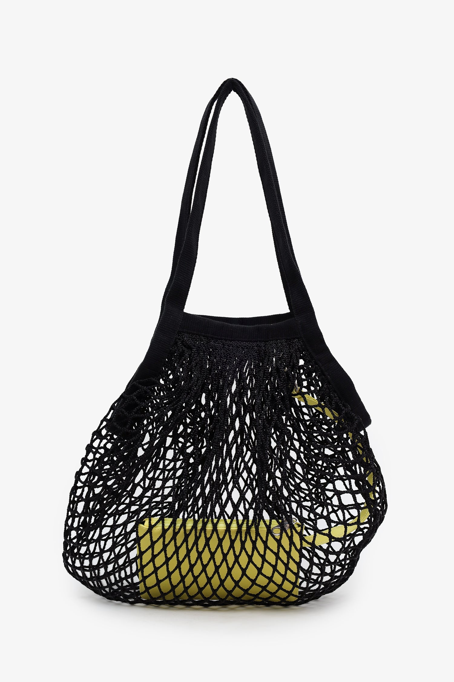 Balenciaga Black Mesh/Knit Shoulder Bag With Pouch