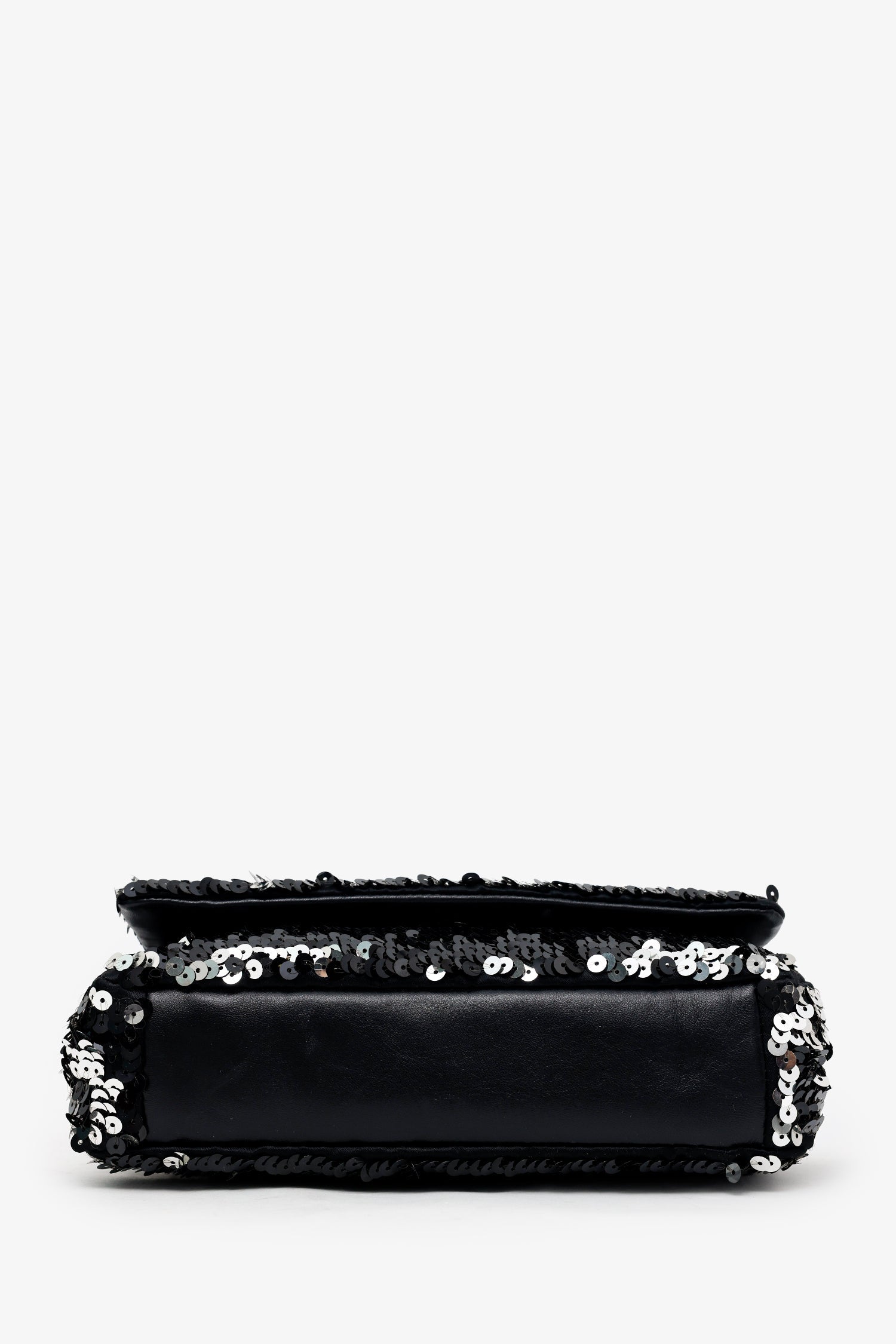 Pre-Loved Chanel™ 2008-09 Black/Silver Sequin Flap CC Logo Shoulder Bag