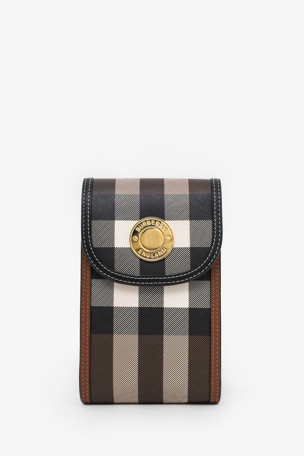 Burberry Brown Elizabeth Check Phone Pouch Shoulder Bag