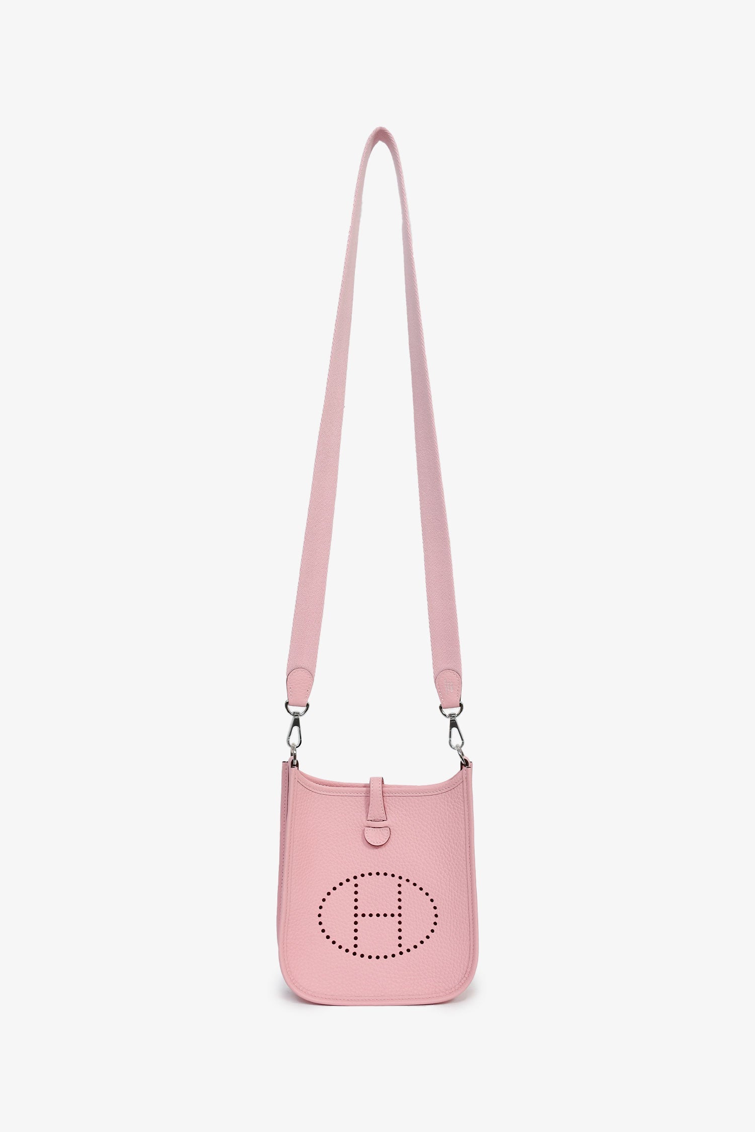 Hermès 2025 Rose Sakura Clemence Leather Evelyne TPM Crossbody