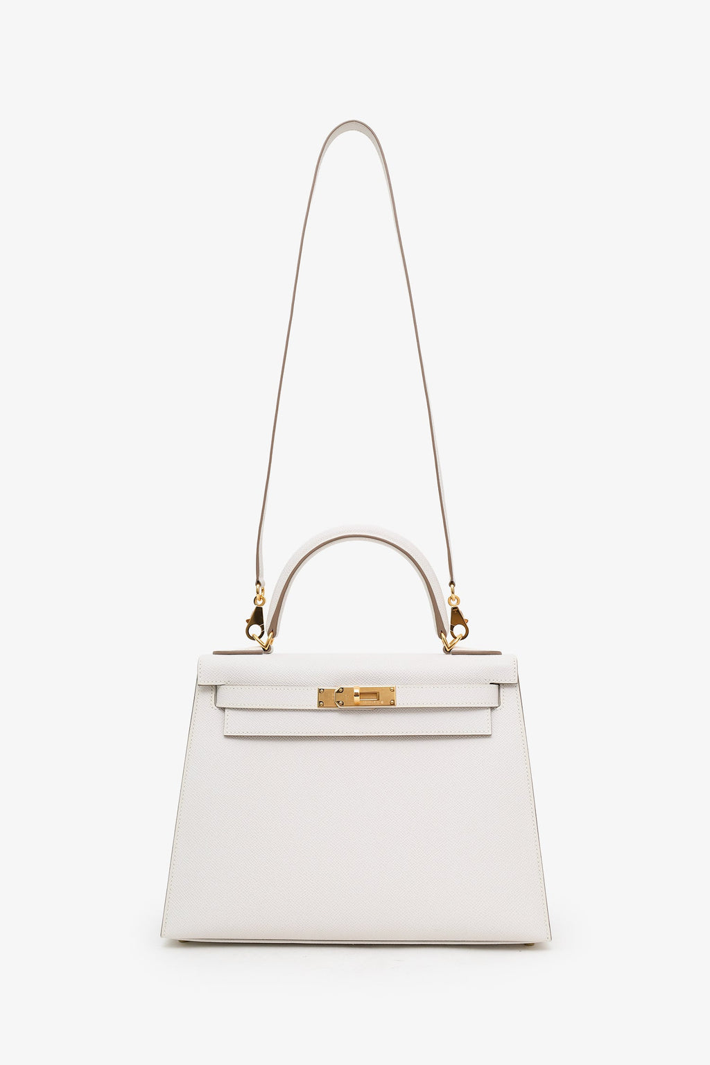 Hermès 2024 Gris Pale Epsom Leather Sellier Kelly 28 With Strap