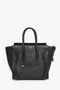 Celine Black Grained Leather Micro Luggage Tote