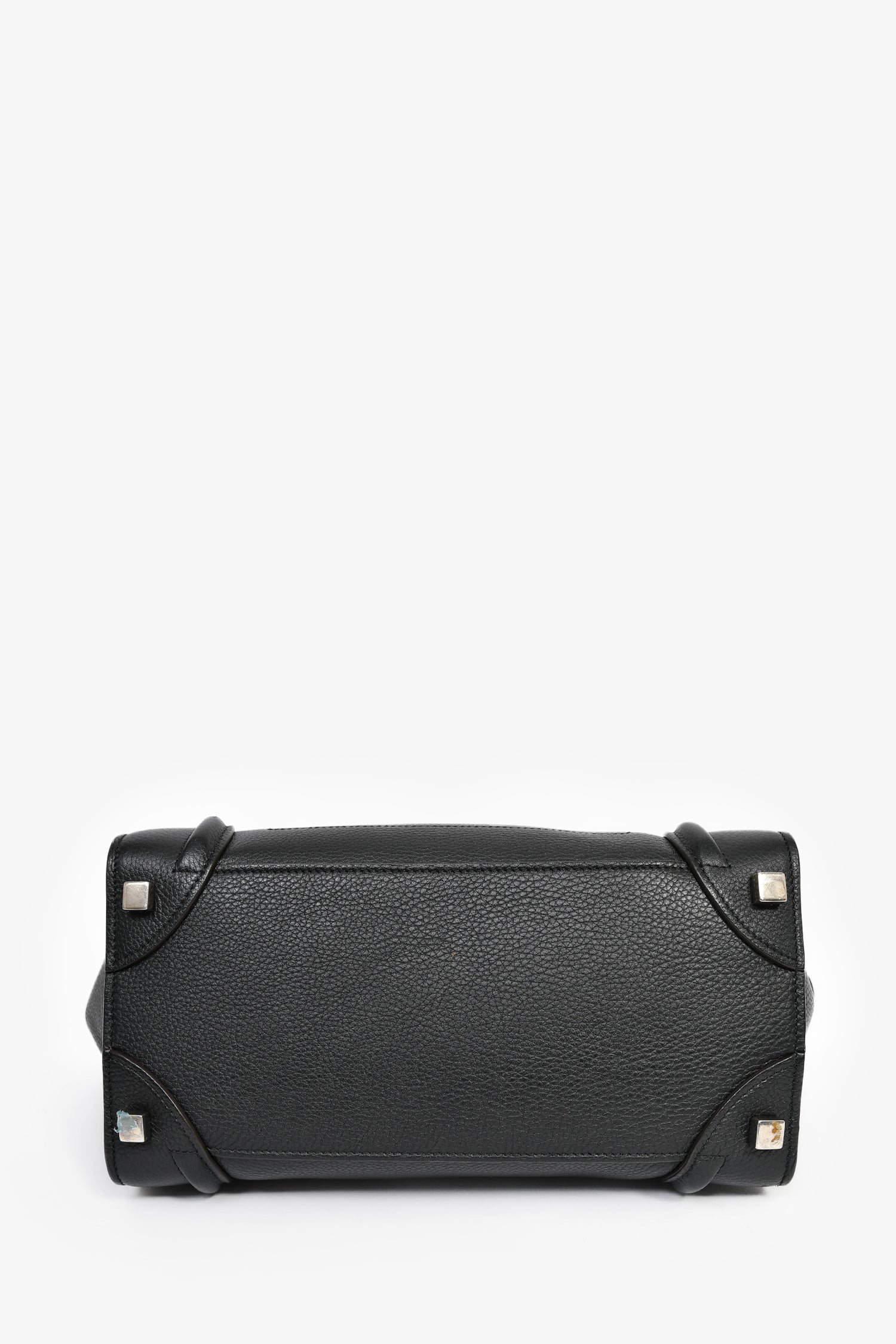 Celine Black Grained Leather Micro Luggage Tote