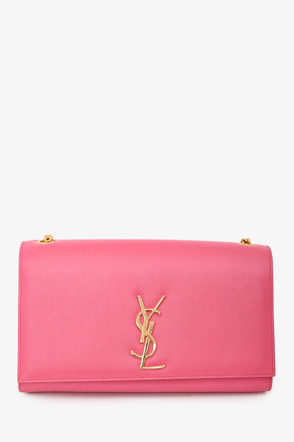 Saint Laurent Pink Leather Monogram Medium Kate Shoulder Bag