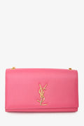 Saint Laurent Pink Leather Monogram Medium Kate Shoulder Bag