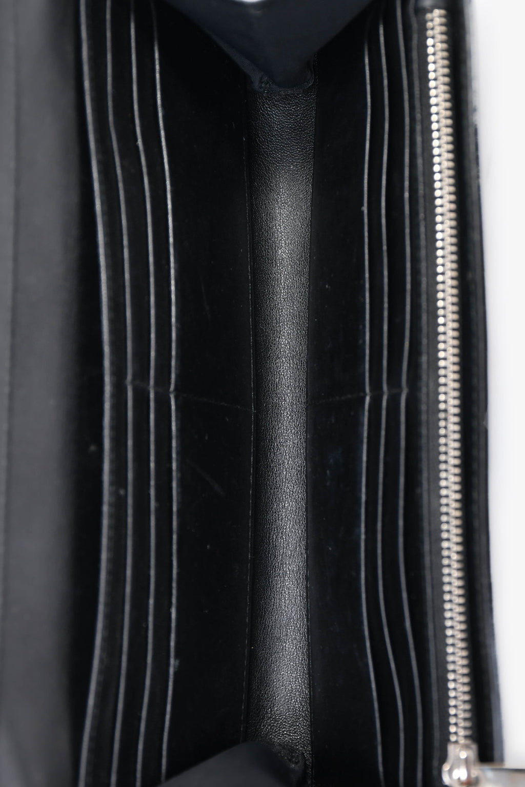 Christian Dior 2014 Black Cannage Patent Leather Lady Wallet On Chain