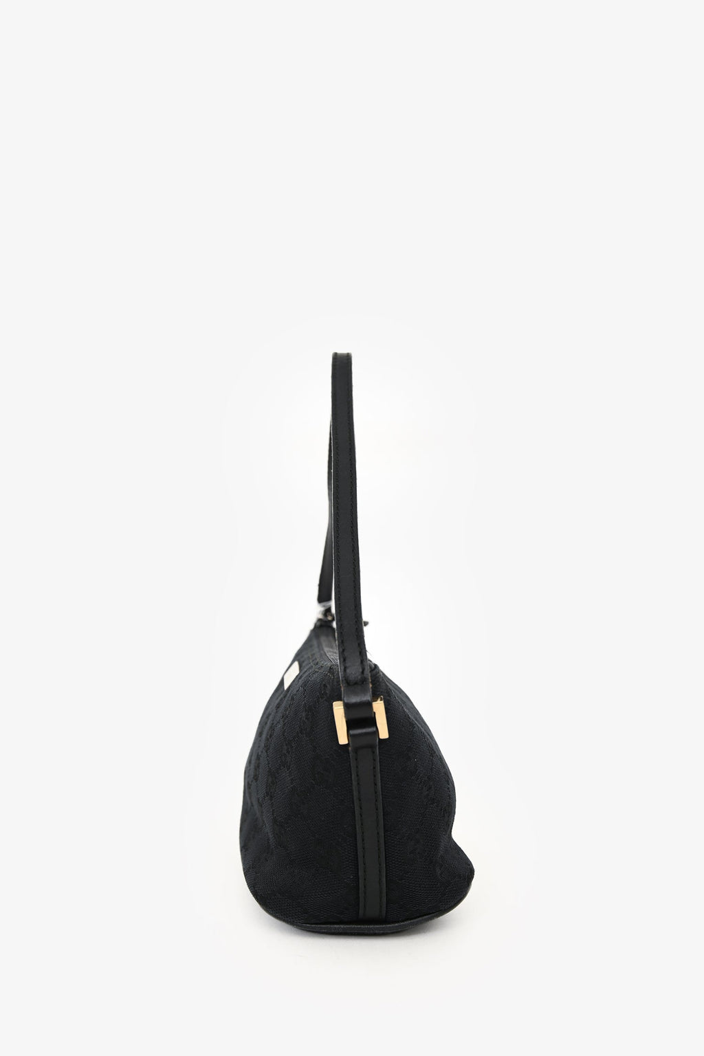 Gucci 2000 Vintage Black GG Canvas Boat Pochette Shoulder Bag