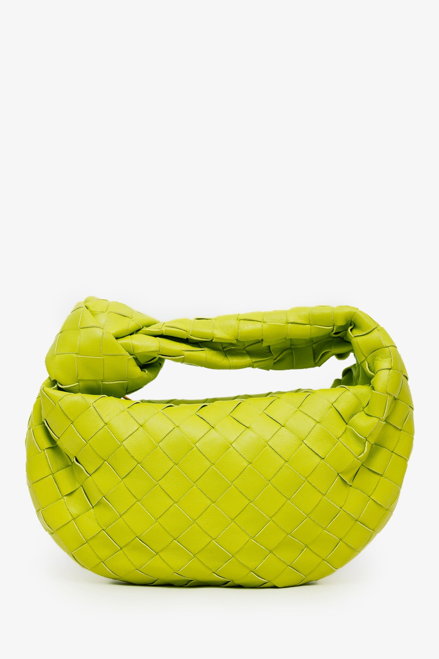 Bottega Veneta Lime Green Intrecciato Leather Mini Jodie Bag