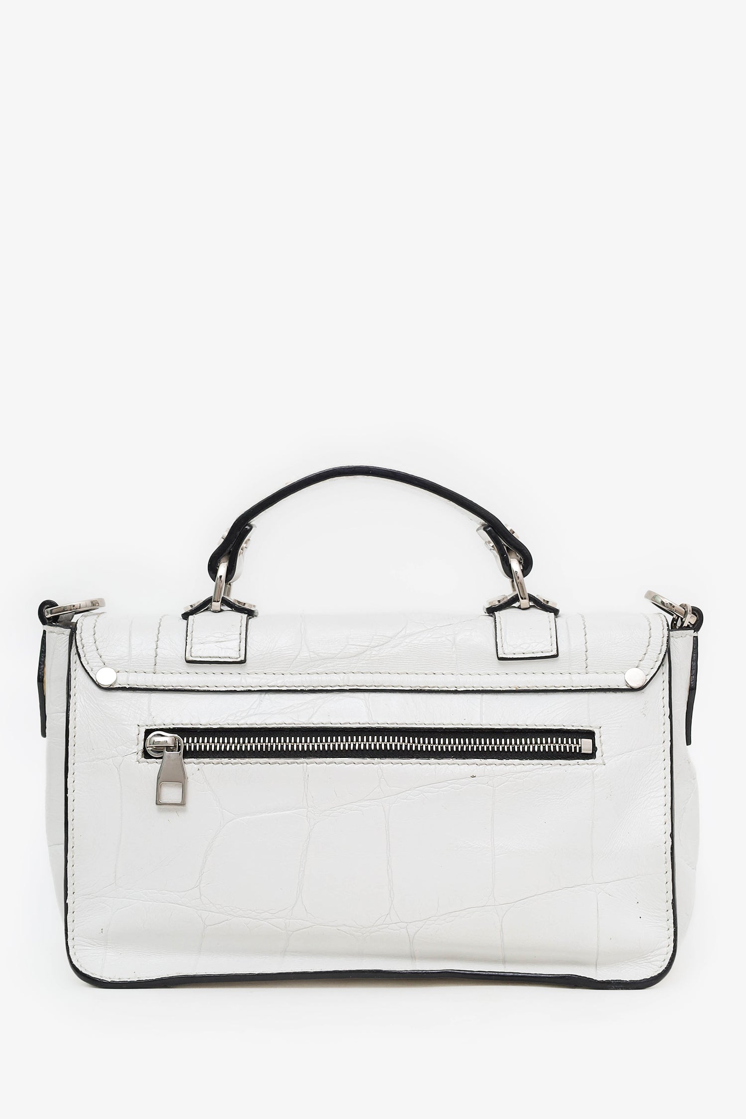 Proenza Schouler White Leather Top Handle Bag With Strap