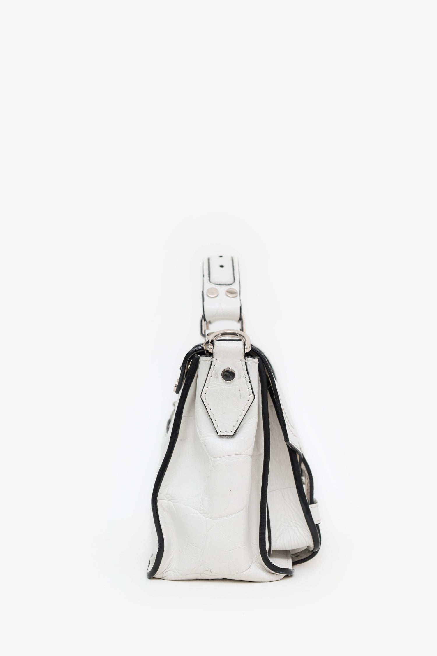 Proenza Schouler White Leather Top Handle Bag With Strap