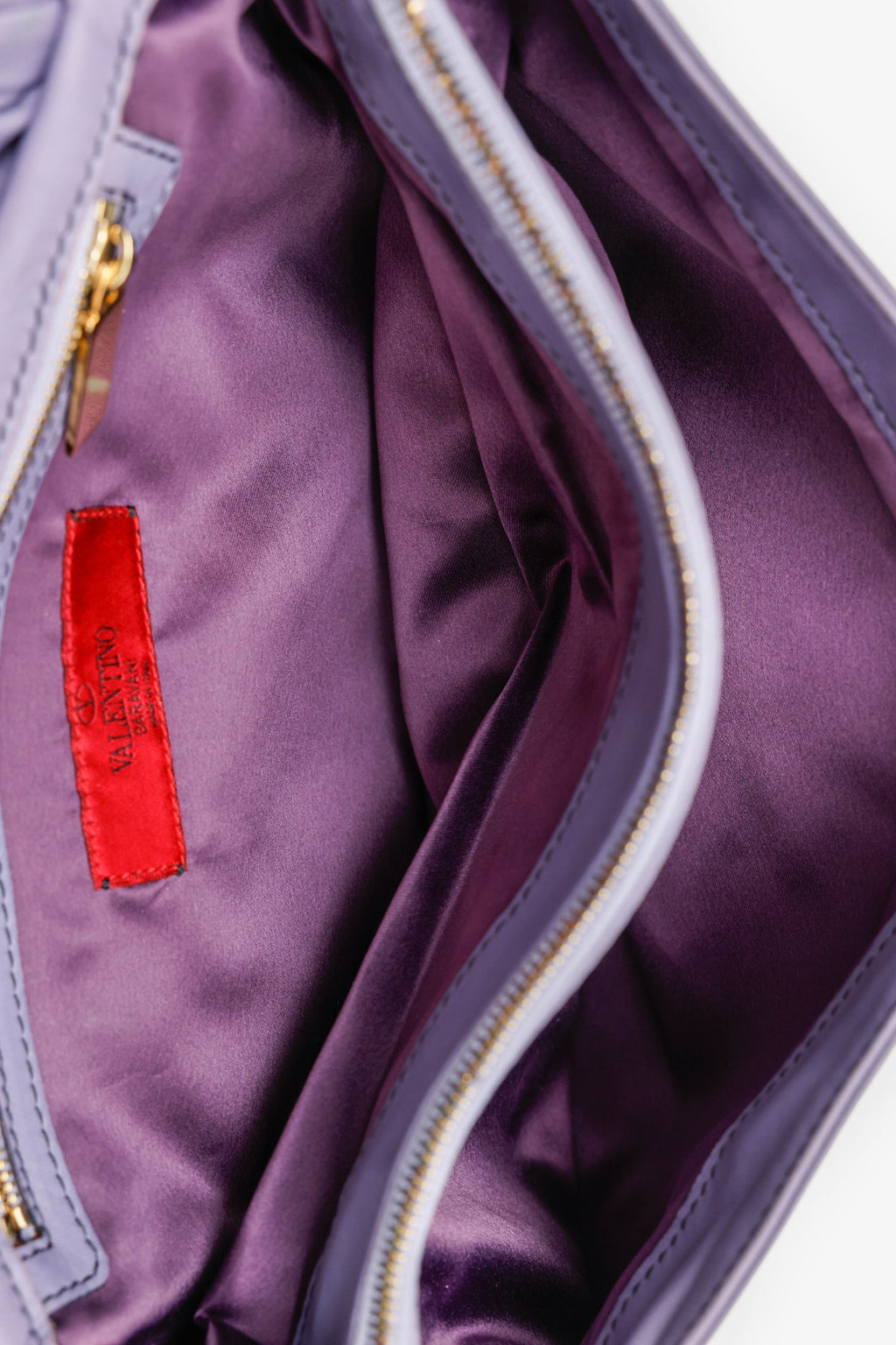 Valentino Purple Leather Twist Shoulder Bag