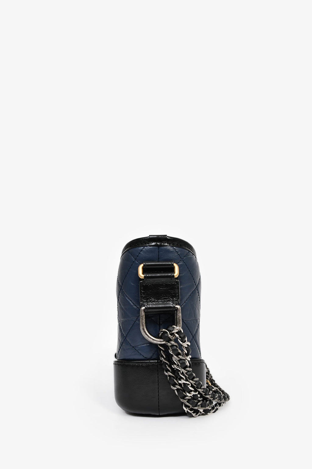 Pre-Loved Chanel™ 2018/19 Navy Blue/Black Quilted Lambskin Small Gabrielle Bag