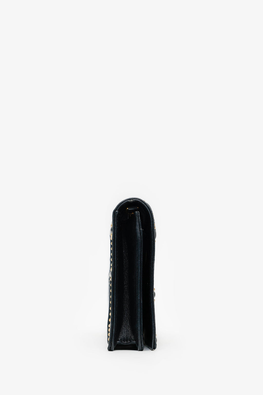 Christian Dior 2018 Black Leather Studded Diorama Wallet On Chain