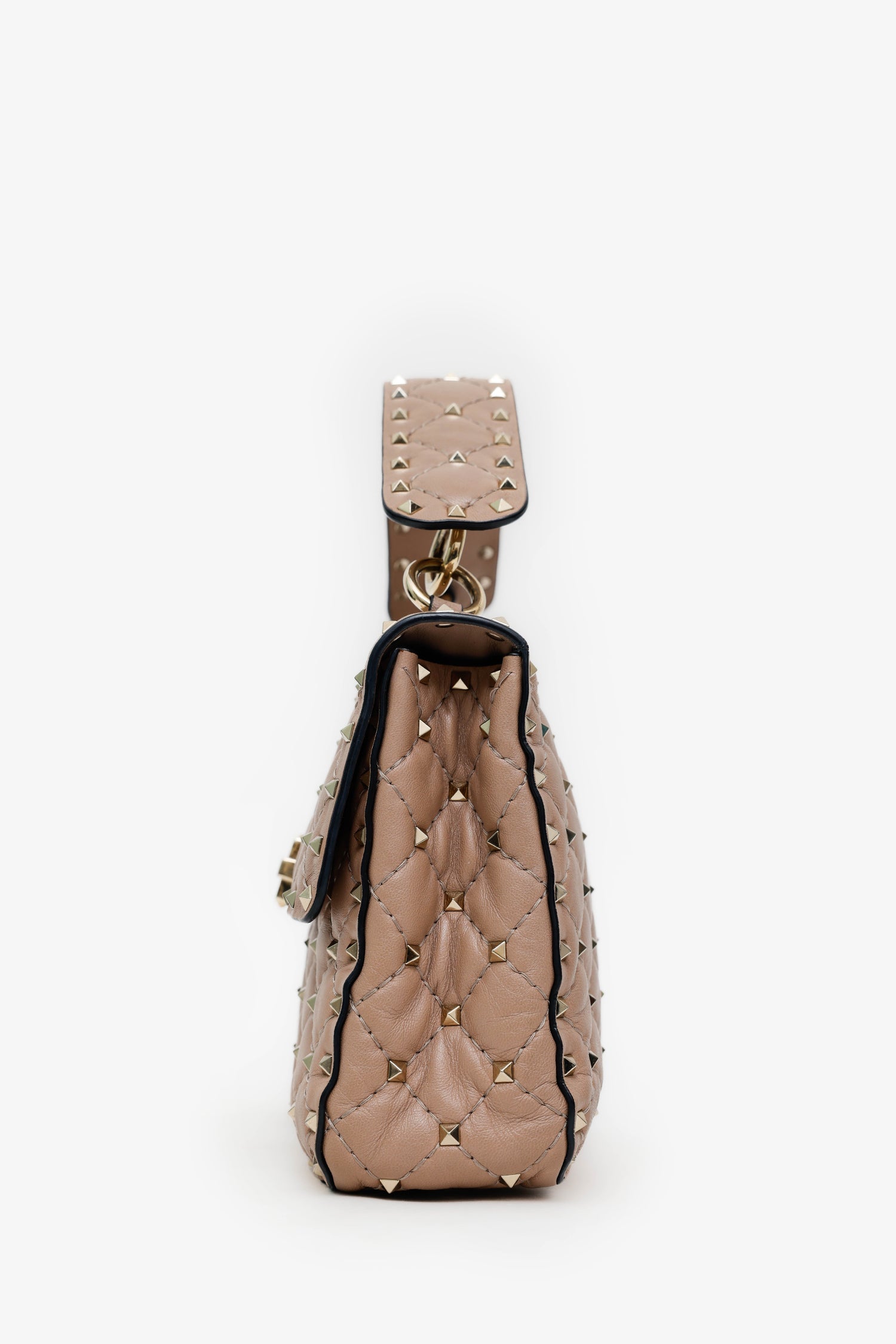 Valentino Garavani Blush Lambskin Medium Rockstud Spike Shoulder Bag