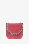 Stella McCartney Pink Vegan Suede Leather Chain Detail Crossbody